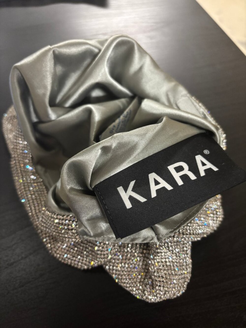 Kara Silver Crystal Mesh Shoulder Bag - Picture 4 of 4